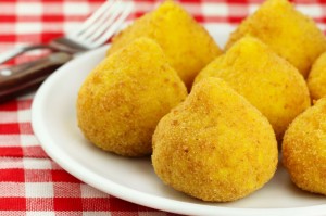 Arancini - deep fried stuffed rice balls typical of Sicily