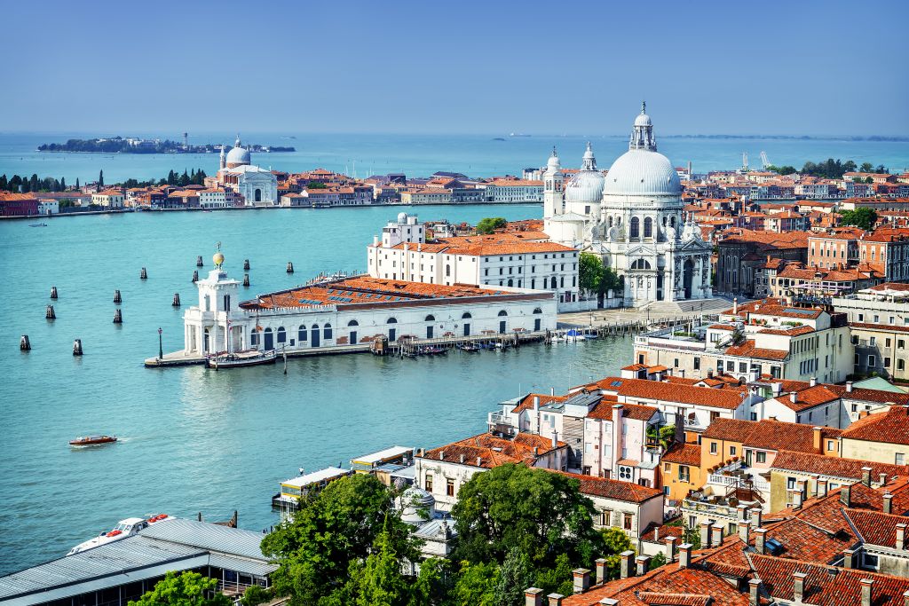 Beautiful view of the Grand Canal and Basilica Santa Maria della Salute, Venice, Italy
