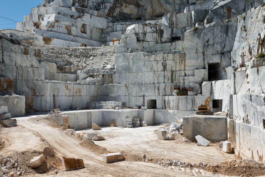 Marble Quarry site in Apuan Alps , Carrara, Tuscany, Italy