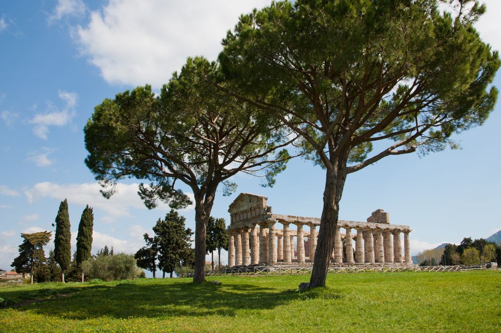 The archaeological site of Paestum, Italy