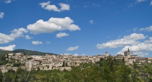 Panoramic view of Spello. Umbria, Italy