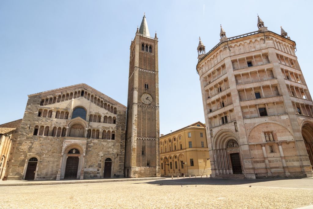 Parma (Emilia-Romagna, Italy) - Main square of the city, with the cathedral and its baptistery