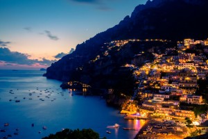 Sunset in Positano, Amalfi Coast, Italy
