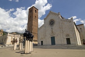 The Cathedral Square in Pietrasanta, Italy