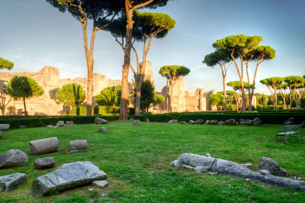 The ruins of the Baths of Caracalla in Rome, Italy