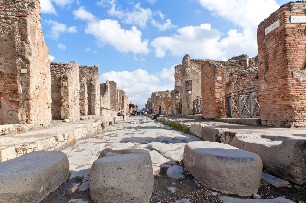 View of Pompeii streets, Italy