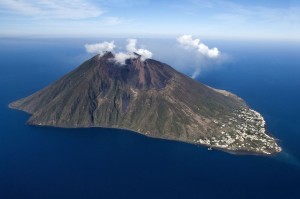 stromboli volcano at eolie island, Sicily, Italy, Europe