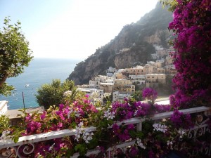 View from our room at Hotel Pasitea in Positano