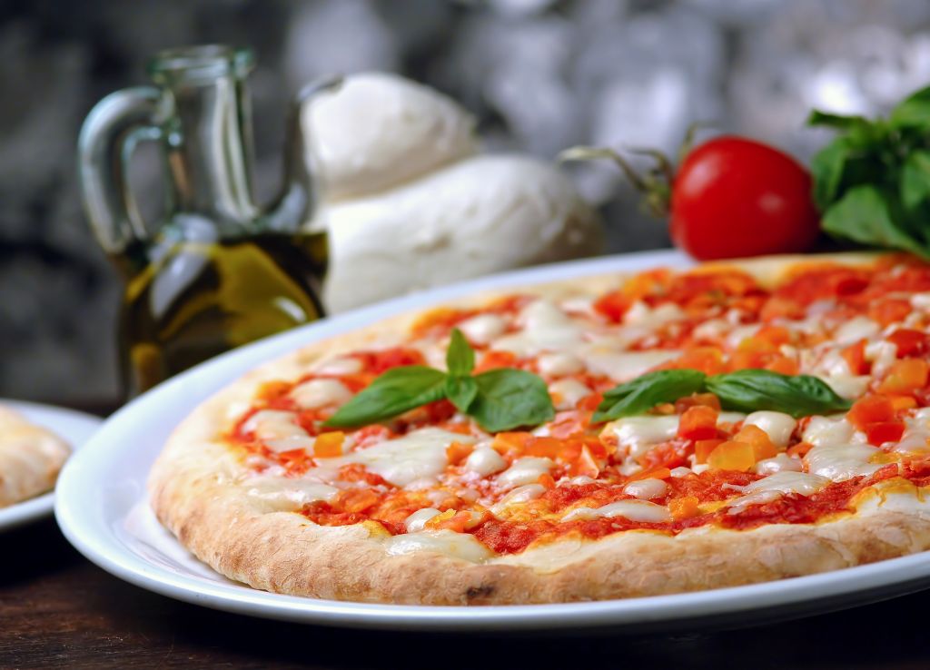 Freshly Pizza Margherita in Naples, Italy