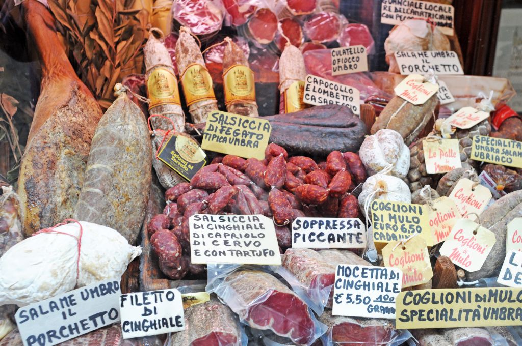 Typical Umbrian salami